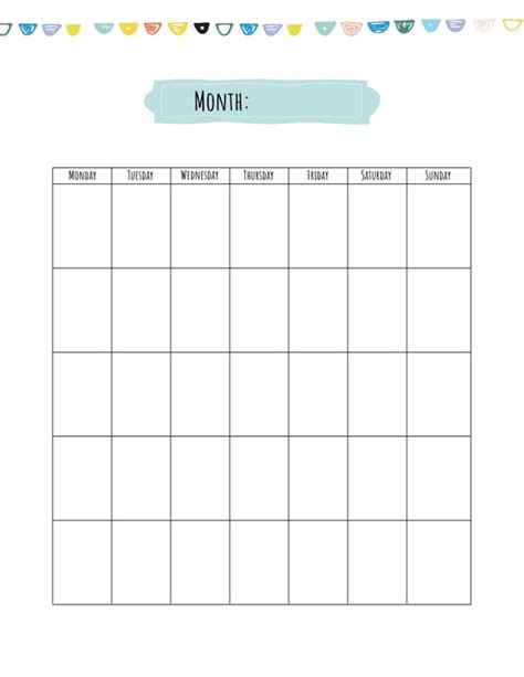 Blank Calendar Templates 27 Cute Free Printables, 52% OFF