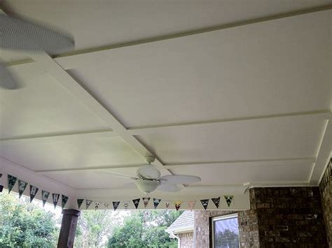 porch ceiling- 4x8 sheets of Hardi Board and trimmed it out with 1x4's | Porch ceiling, Patio ...