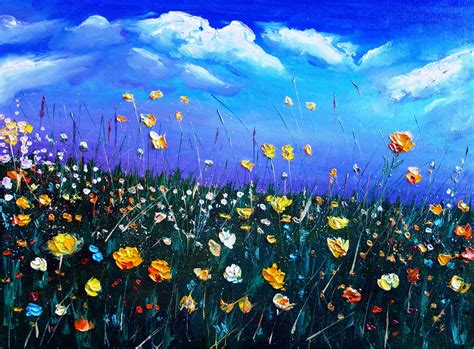 Wildflower Painting Oil Meadow Original Art Flower Artwork | Etsy