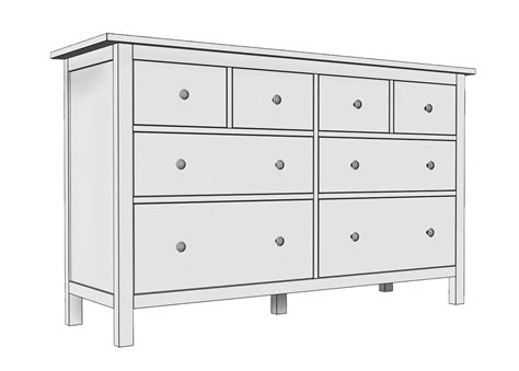 IKEA HEMNES 8-Drawer Dresser 3D Model by musladinov