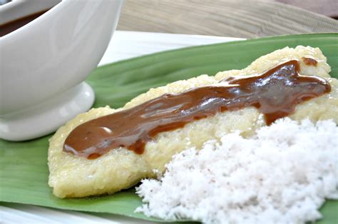 Suman sa Lihiya with Latik (Wrapped Rice Cake with Coco-Butter Syrup)