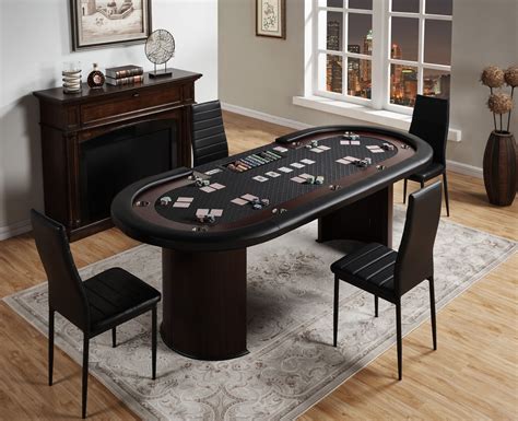 96" Texas Hold'em Casino Poker Table with Cup Holders Drop Box Chip Tray - Black | eBay