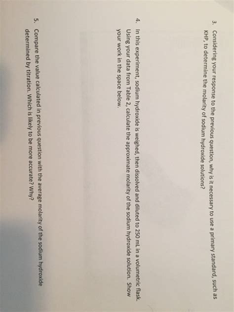 Solved Preparing the NaOH Solution In this experiment KHP | Chegg.com