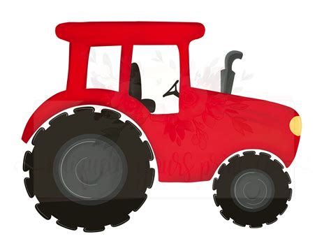 Red Tractor PNG Hand Drawn Design Sublimation Digital | Etsy