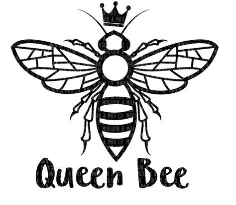 Queen Bee PNG dxf jpg jpeg Silhouette Files Cricut | Etsy