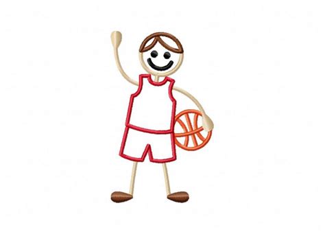 Basketball Stick Figure Embroidery Design – Daily Embroidery