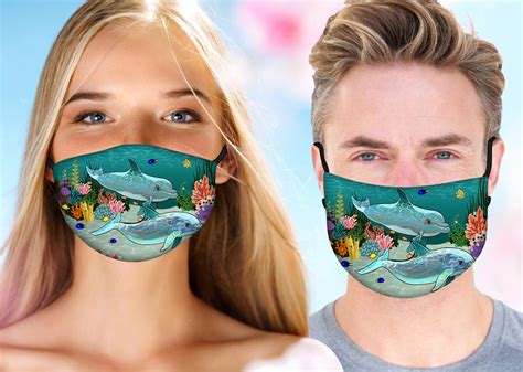 Dolphin Paradise Face Mask w/ Melt Blown Filter | Coastal Decor ...