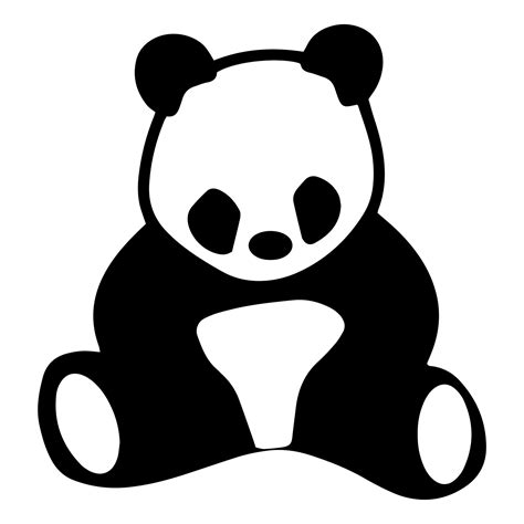 Sitting panda icon, Lazy cute panda bear on white background. Vector ...