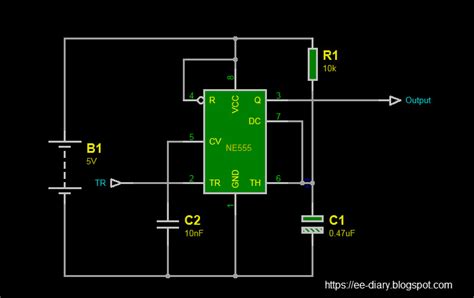 How to simulate 555 Timer as Monostable Multivibrator in Proteus | ee-diary