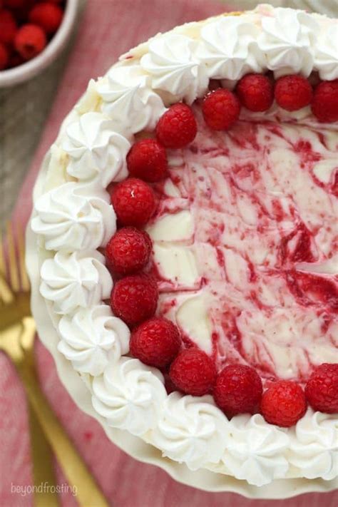 No-Bake Raspberry Swirl Cheesecake - Beyond Frosting