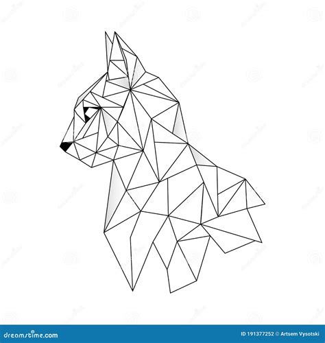 Vector. Abstract Geometric Cat`s Head. Linear Polygon Animal of the Feline Family. Stock Vector ...