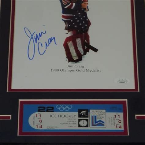 Jim Craig Autographed 1980 USA Hockey Deluxe Framed 8x10 Photo w/ Repl ...