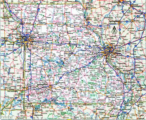 Missouri interstate highways map I-29 I-35 I-44 I-49 I-50 I-70 free road state number - free