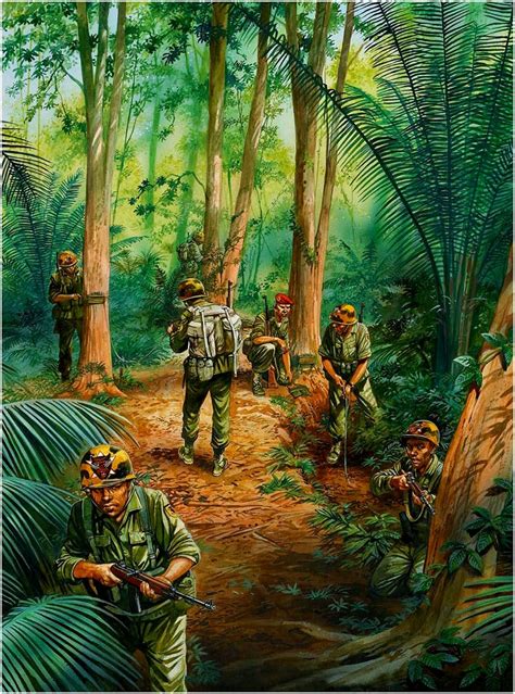 US troops in the jungle of Vietnam Vietnam Art, Vietnam History, Vietnam War Photos, South ...