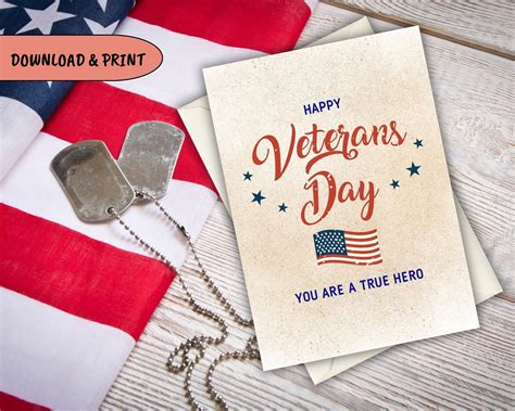 Veterans Day Card Printable, Thank You for Your Service: Veterans Day Card, Heroes, Veterans Day ...