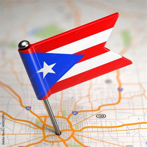 Puerto Rico Small Flag on a Map Background. Stock Illustration | Adobe ...