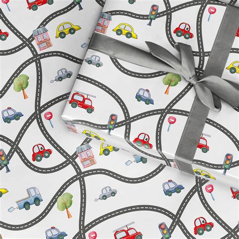 Wrapping Paper Roll Car Wrapping Paper Gift Wrap 1st Car - Etsy