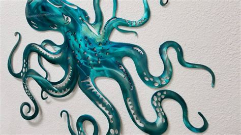 Octopus Metal Wall Art, Turqoise and Blue Octopus, Home Decor for ...