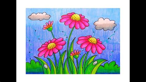 Flower Scenery Drawing | Best Flower Site