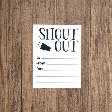 Shout Out Cards Printable PDF DIY Instant Download 8.5 X 11 and 4.25 X 5.5 Files Included ...