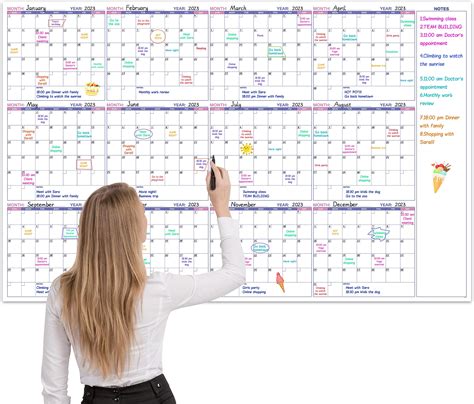 Amazon.com: Large Dry Erase Wall Calendar - Large Dry Erase Calendar for Wall, 27.5" x 40" (open ...