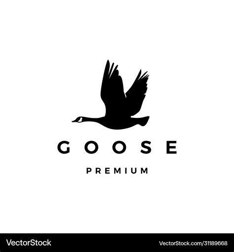 Flying goose logo icon Royalty Free Vector Image