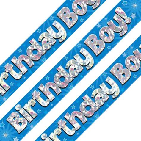 Buy Birthday Boy Blue Holographic Banner | Party Chest