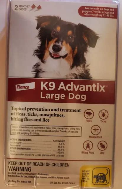 K9 ADVANT FOR Extra Large Dogs, over 55 lbs., 2-Monthly Treatments $19.99 - PicClick