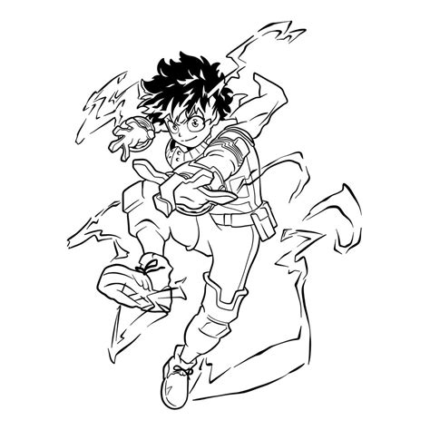 How to draw Izuku Midoriya in Costume Delta - SketchOk