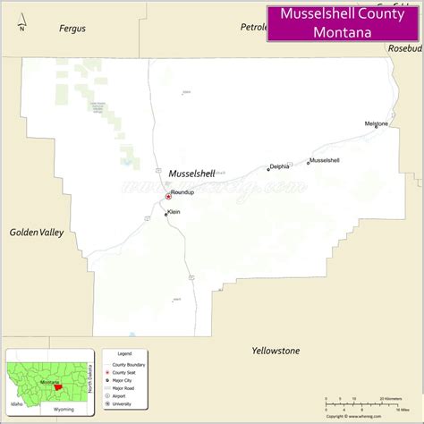 Map of Musselshell County, Montana - Thong Thai Real