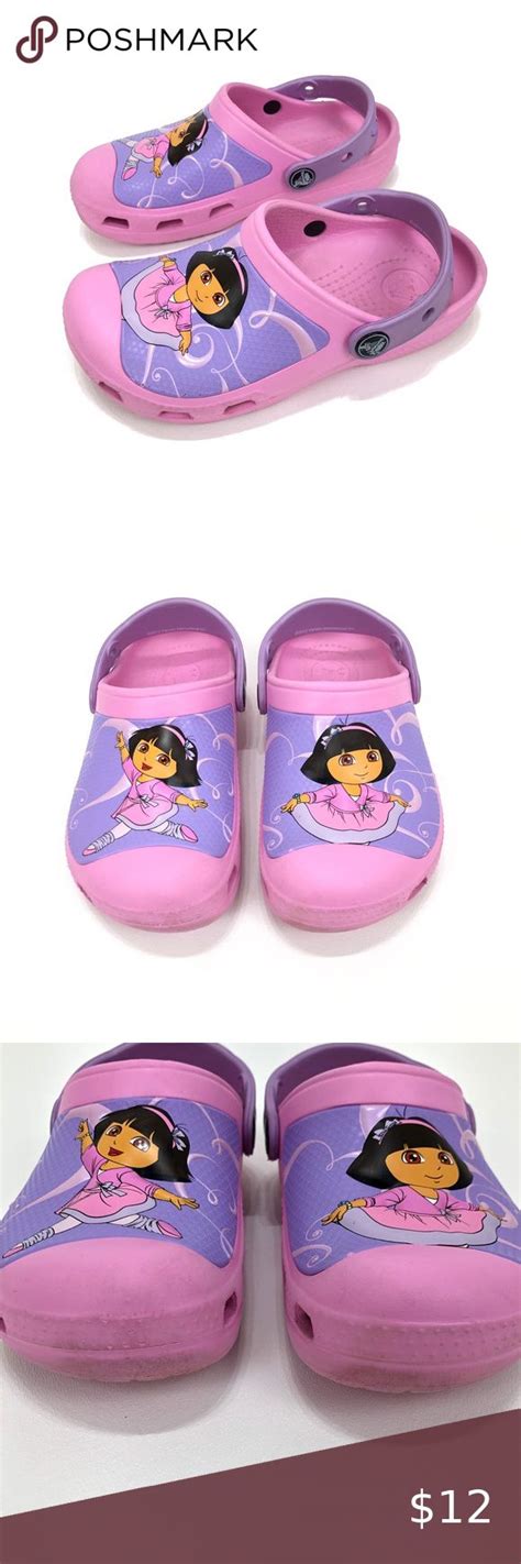 Crocs Pink & Purple Dora Clogs | Crocs, Pink purple, Crocs shoes