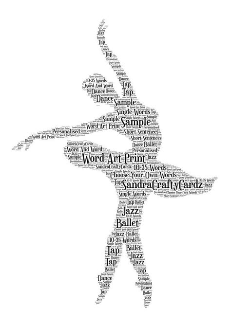 Personalised Ballet Dancer Word Art Print Only Birthday Ballet Exam ...