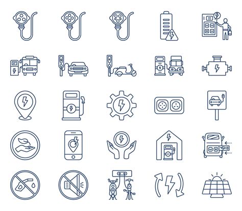 Ev charger and electric charge icon set 12199900 Vector Art at Vecteezy