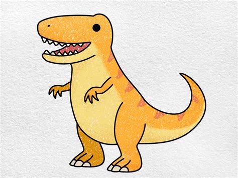 Cartoon T Rex Drawing - HelloArtsy