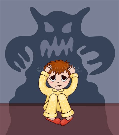 Little Boy And His Fear Stock Vector - Image: 55131531