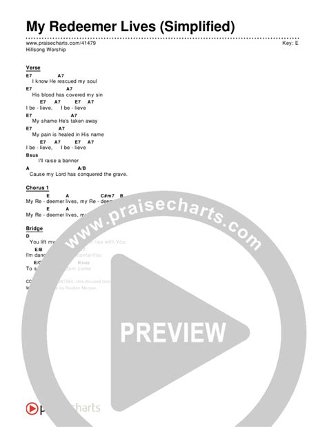 My Redeemer Lives (Simplified) Chords PDF () - PraiseCharts