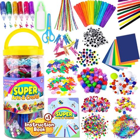 Amazon.com: FUNZBO Arts and Crafts Supplies for Kids - Kids Craft Kit ...