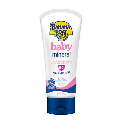Banana Boat Baby 100% Mineral Sunscreen Lotion SPF 50+, 6 oz - Walmart.com - Walmart.com