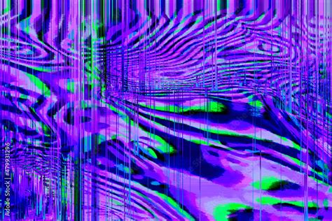 Abstract purple green psychedelic zebra background interlaced digital ...