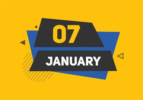 january 7 calendar reminder. 7th january daily calendar icon template ...