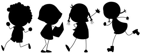 A set of silhouette children 363501 Vector Art at Vecteezy