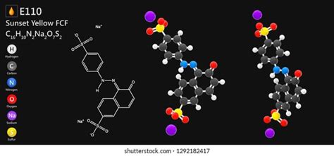 Food Additive E102 Colour Lemon Yellow Stock Illustration 1039247113 ...