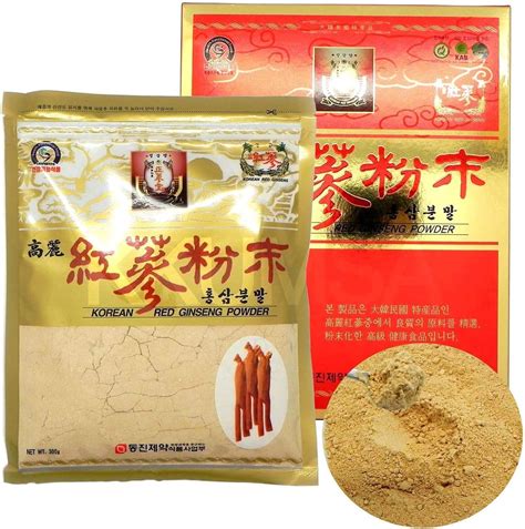 Amazon.com: 100% Korean Red Ginseng Roots Powder 300g(10.6oz), Panax ...