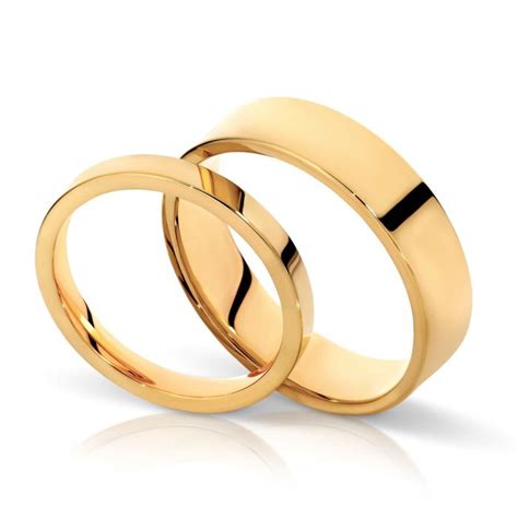 Flat His and Hers matching wedding rings