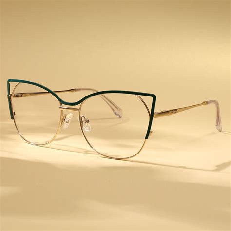 Edith Cat Eye Blue Round Glasses - Aoolia.com