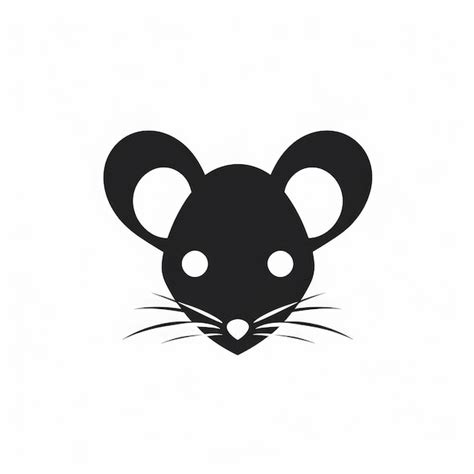 Premium AI Image | Minimal Black And White Mouse Logo In Flat Design