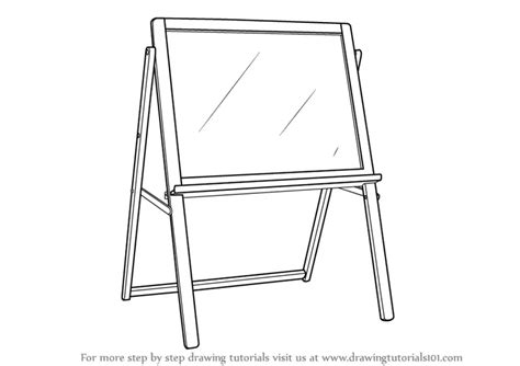 How to Draw Drawing Board Standing (Furniture) Step by Step | DrawingTutorials101.com