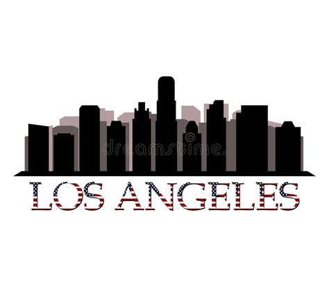 Los Angeles Skyline City Icon Vector Art Design Stock Vector ...