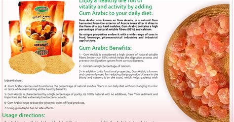 Gum Arab Al Manna - Rawatan Buah Pingang: Benefits of Arabic Gum - Acacia Powder