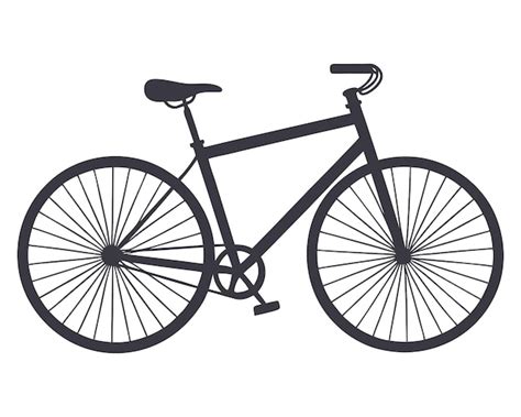 A black and white drawing of a bicycle with a black outline | Premium ...